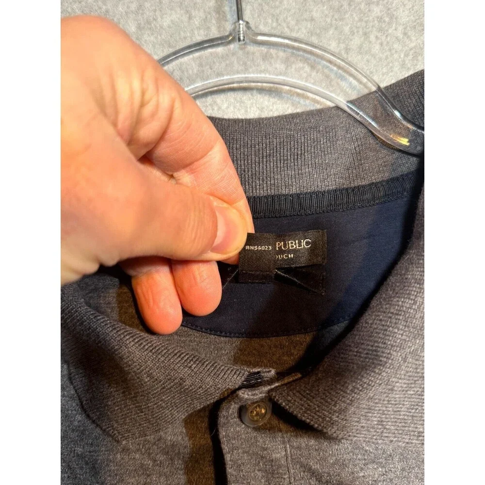 Banana Republic Polo Shirt Men's XL Heather Black‎ 100% Cotton Short Sleeve Golf